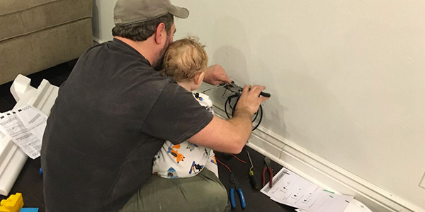 Electrician in training
